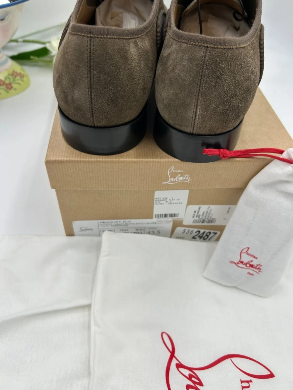 Men’s Christian Louboutin Greggory Mixed Media Oxford Shoes.  Size 43.5/10.5 US